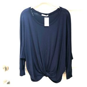 NWT William B knot front long sleeve top